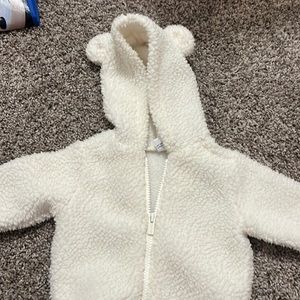 Old Navy cream sherpa 0-3 month zip up jacket